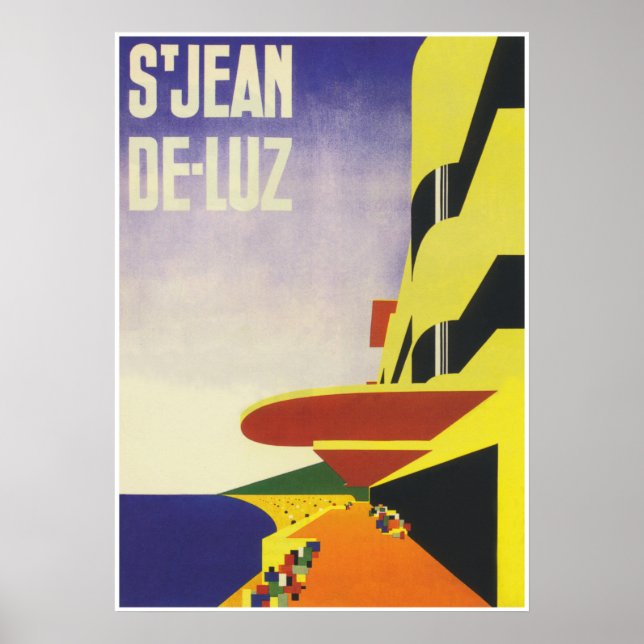 France Wall Art, Saint-Jean-de-Luz, Vintage Travel Poster (Front)
