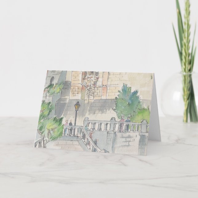 "France" Watercolor Sketch Greeting Card (Front)