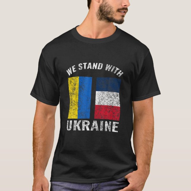 France - We Stand With Ukraine T-Shirt (Front)