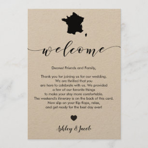 France Wedding Welcome Letter & Itinerary Program