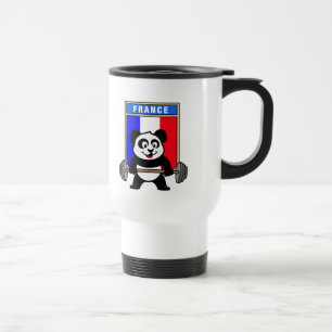 France Weightlifting Panda Travel Mug