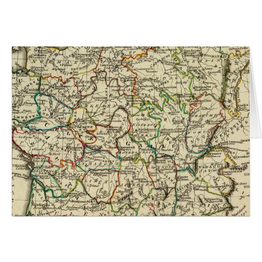 France with boundaries outlined cards (Front Horizontal)