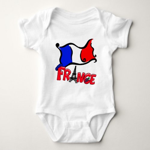 France with Flag Products Baby Bodysuit