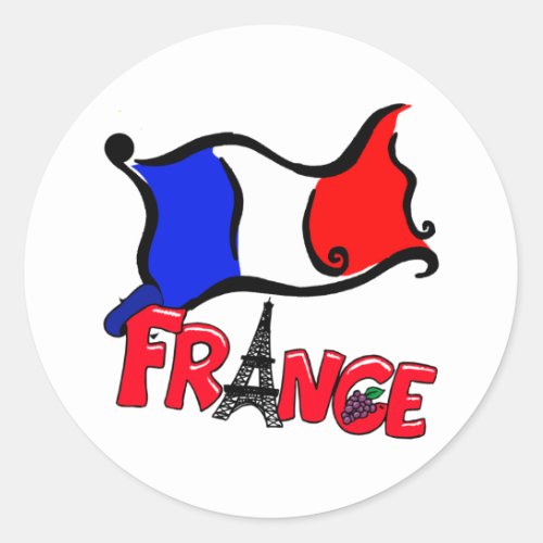 France with Flag Products Classic Round Sticker