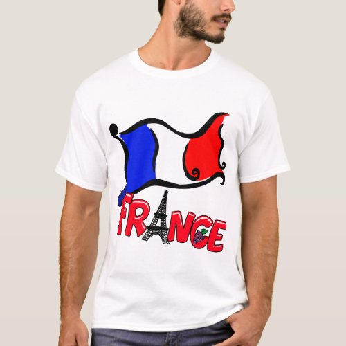 France with Flag Products T_Shirt