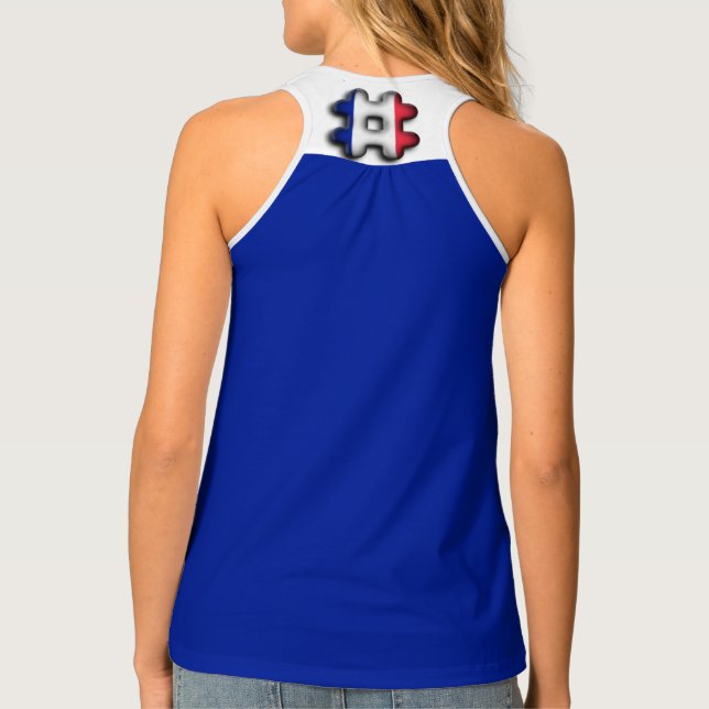 France Women's All-Over Print Racerback Tank Top (Back)