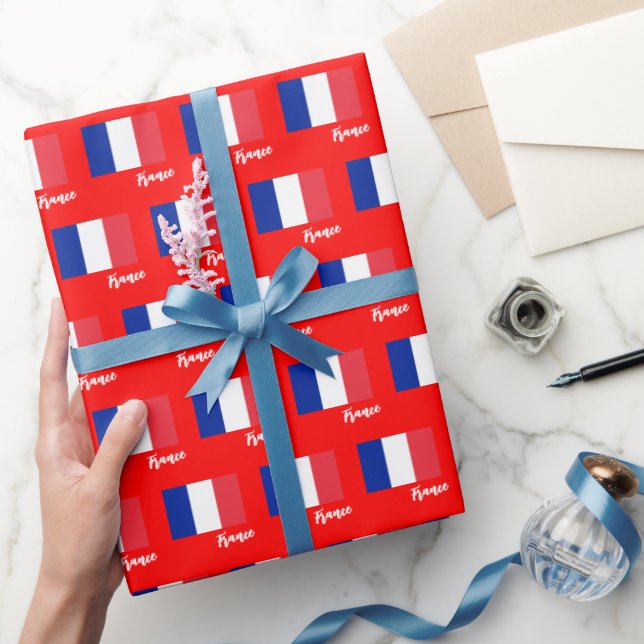 France Wrapping Paper, French Flag patriotic Paper (Gifting)
