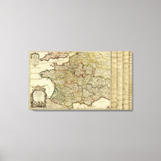 FrancePanoramic MapFrance Canvas Print