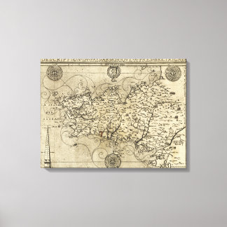 FrancePanoramic MapFrance Canvas Print