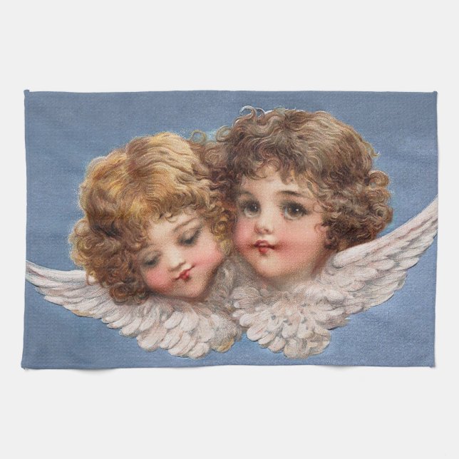 Frances Brundage: Angel Couple 1 Towel (Horizontal)