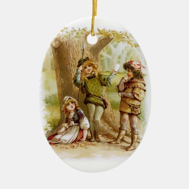 Frances Brundage: Celia, Rosalind, and Orlando Ceramic Ornament (Front)