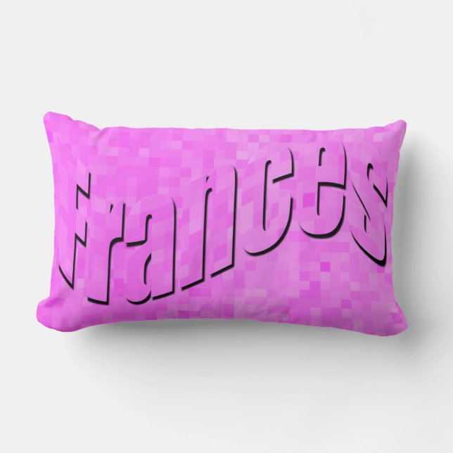 Frances Girls Name Logo On Pink Mosaic, Lumbar Pillow (Front)