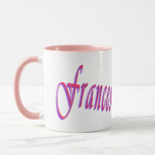 Frances, Name Logo, Pink Combo Coffee Mug