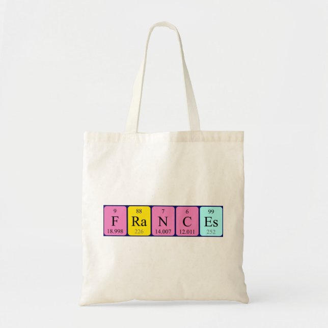 Frances periodic table name tote bag (Front)
