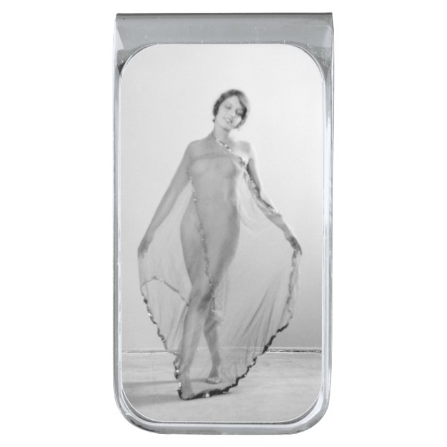 Francesca a Bella Ragazza, Beautiful italian Girl Silver Finish Money Clip (Front Vertical)