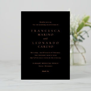 Francesca Black Classic Wedding Foil Invitation