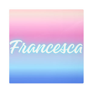 Francesca – Elegant Artistic Name Concept Metal Print