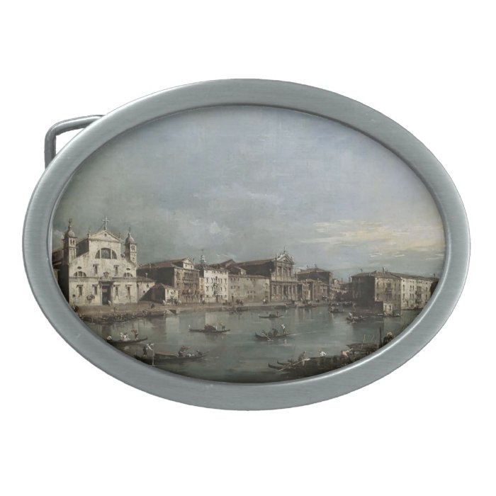 Francesco Guardi Grand Canal,Santa Lucia, Scalzi Oval Belt Buckles