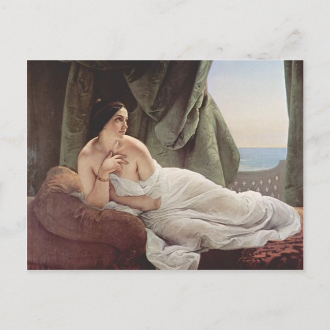 Francesco Hayez- Reclining odalisque Postcard (Front)
