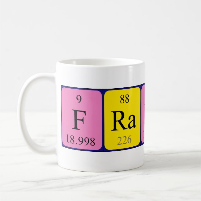 Franche periodic table name mug (Left)