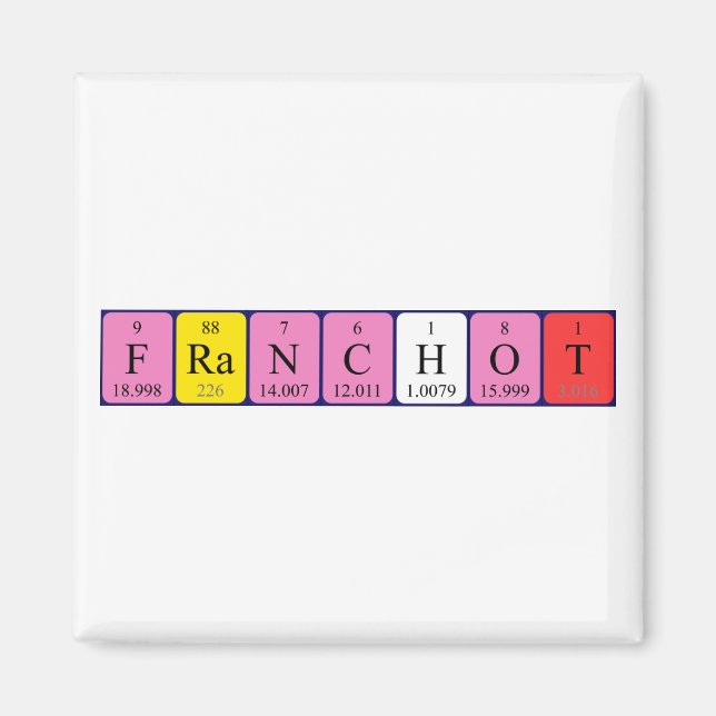 Franchot periodic table name magnet (Front)
