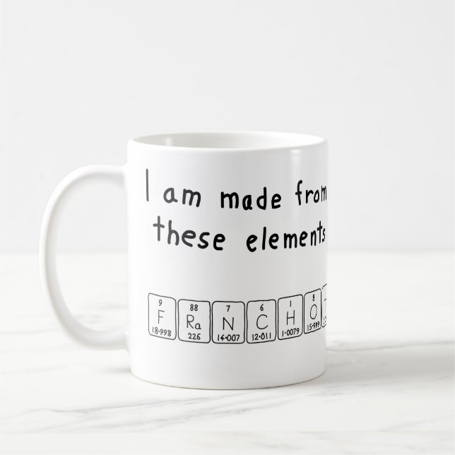 Franchot periodic table name mug (Left)