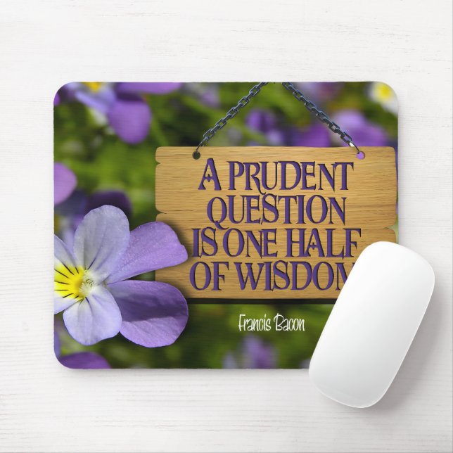 Francis Bacon Inspirational Quote "Wisdom" Mouse Pad (With Mouse)