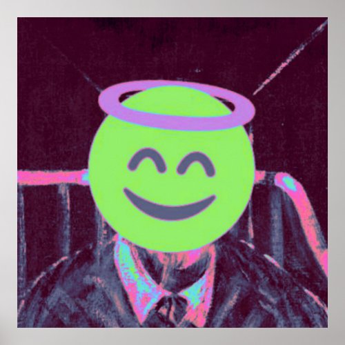 FRANCIS BACON POPE EMOJI NEON POSTER