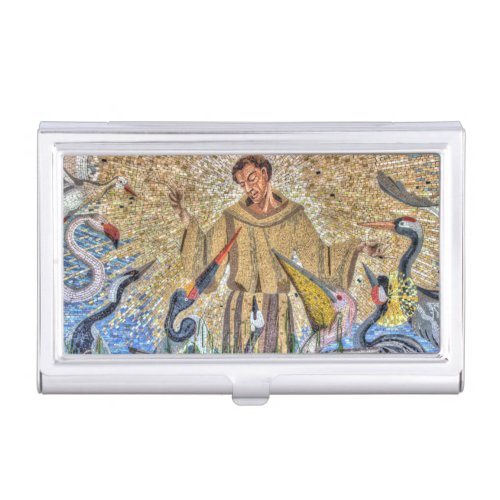 Francis Of Assisi Mosaic Business Card Holder