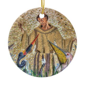 Francis Of Assisi Mosaic Ceramic Ornament