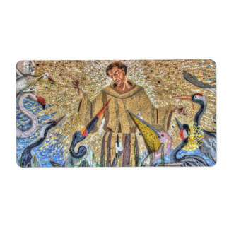 Francis Of Assisi Mosaic Label