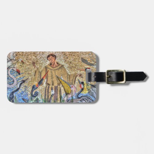 Francis Of Assisi Mosaic Luggage Tag
