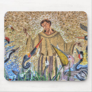 Francis Of Assisi Mosaic Mouse Pad