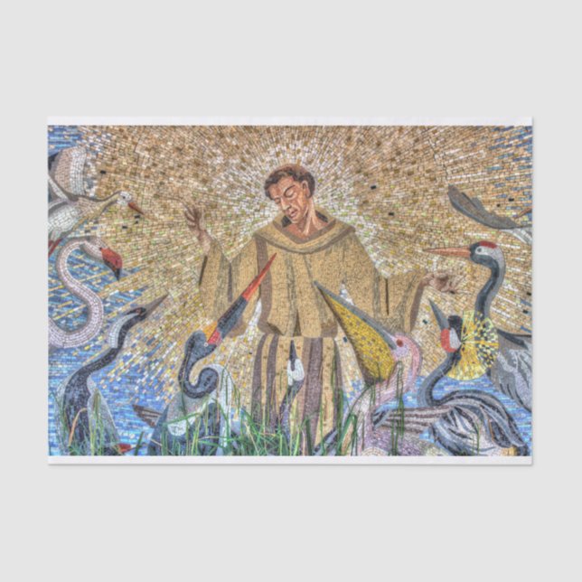 Francis Of Assisi Mosaic Tissue Paper (Front)