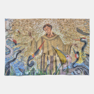Francis Of Assisi Mosaic Towel