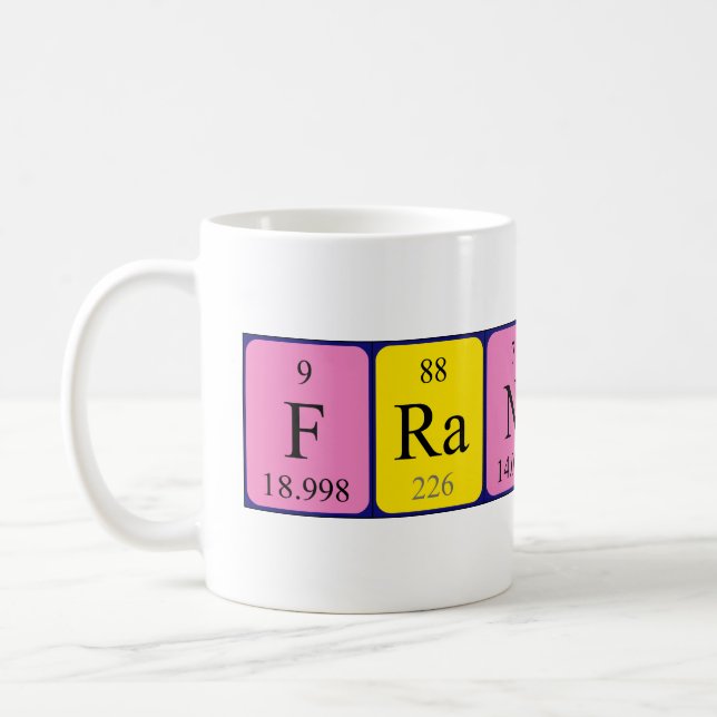 Francis periodic table name mug (Left)