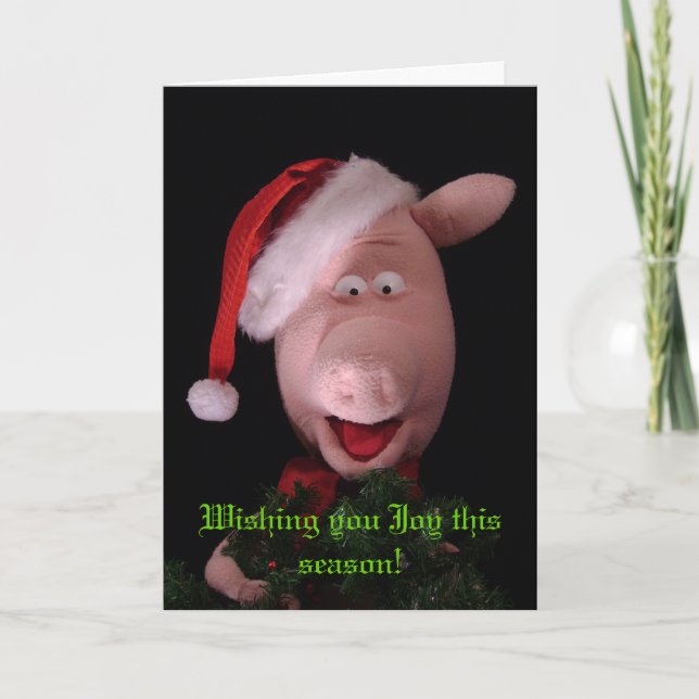 Francis the Pig Christmas Card (Front)