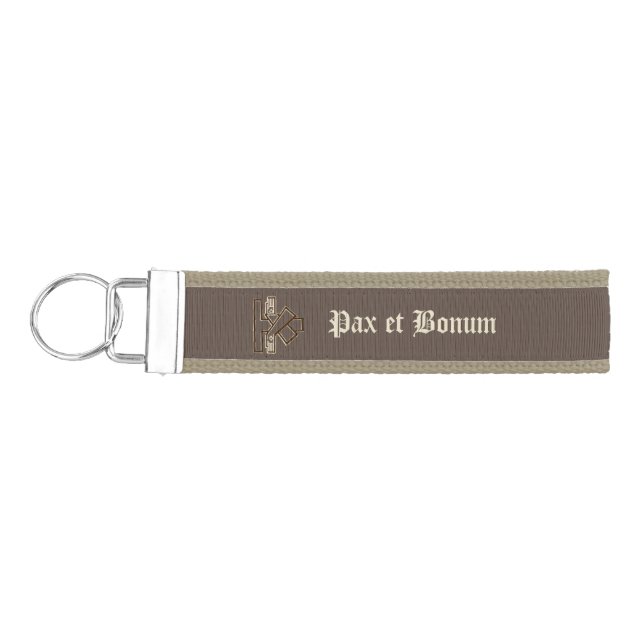 Franciscan Coat of Arms Keychain Personalized (Keys on Left)