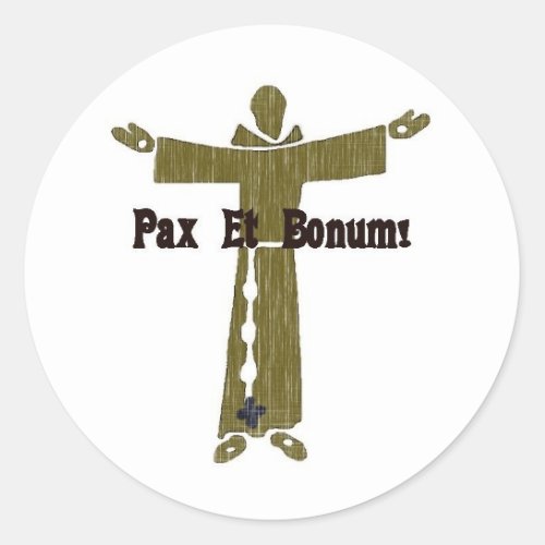 Franciscan Greetings Classic Round Sticker