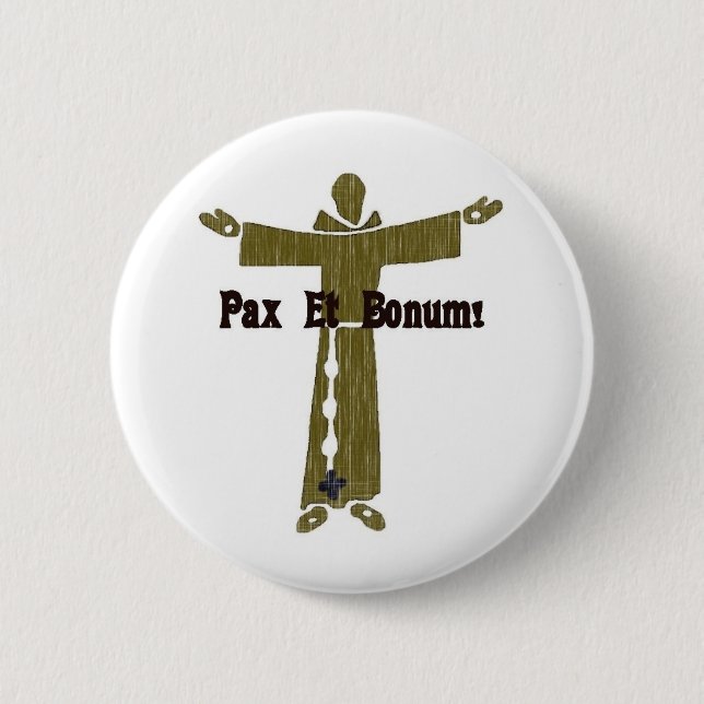 Franciscan Greetings Pinback Button (Front)