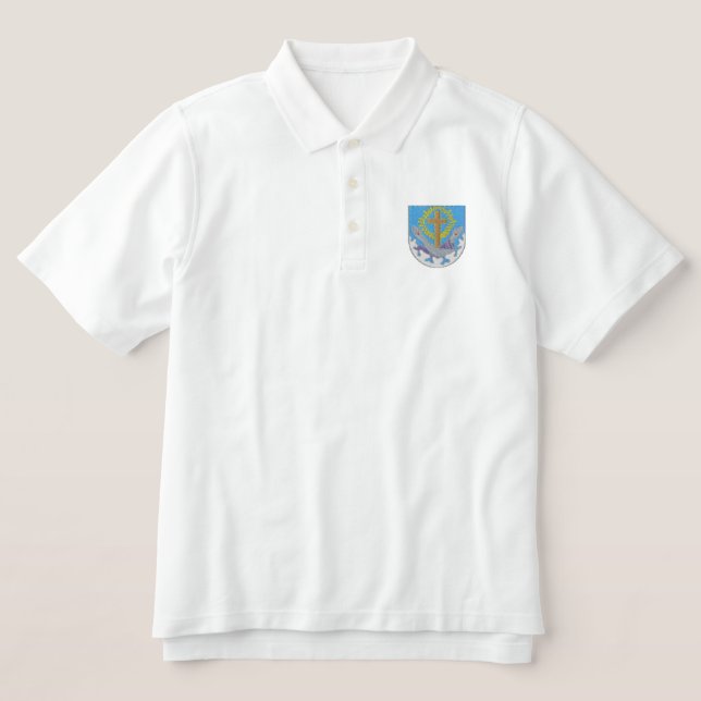 Franciscan logo - crest embroidered polo shirt (Design Front)