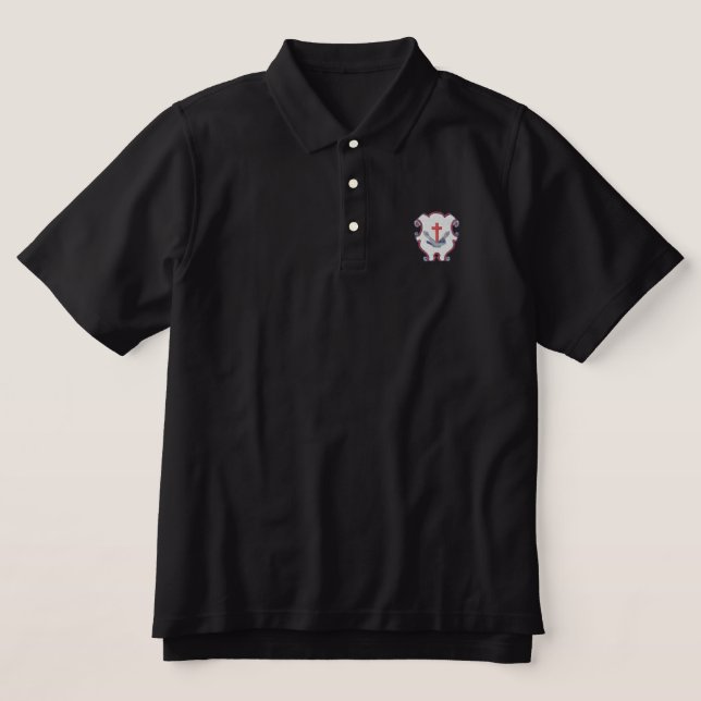 Franciscan logo - crest embroidered polo shirt (Design Front)