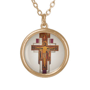 Franciscan San Damiano Cross Gold Plated Necklace