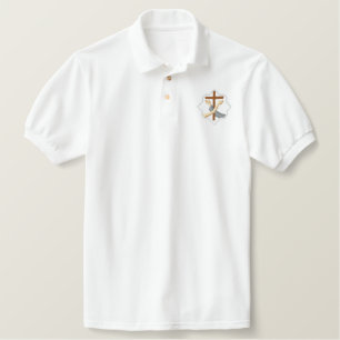 Franciscan symbol - crest embroidered polo shirt