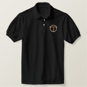 Franciscan Tau and cord Embroidered Polo Shirt