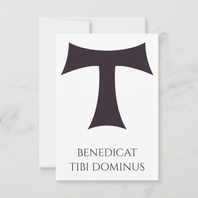 Franciscan Tau Cross Holy Card (Front)
