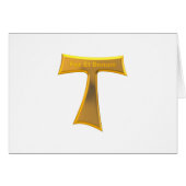 Franciscan Tau Cross Pax Et Bonum Gold Metallic (Front Horizontal)