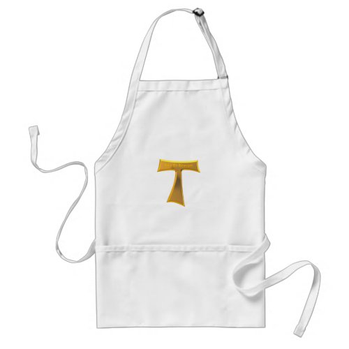 Franciscan Tau Cross Pax Et Bonum Gold Metallic Adult Apron