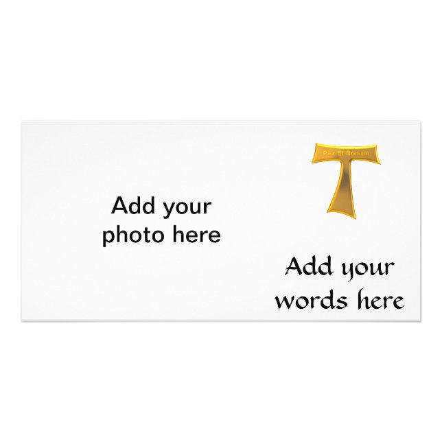 Franciscan Tau Cross Pax Et Bonum Gold Metallic Card (Front)