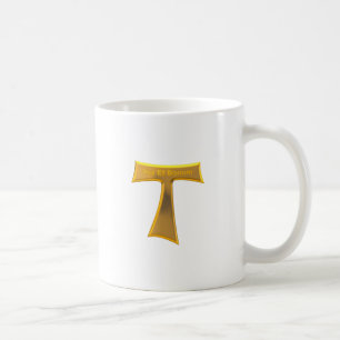Franciscan Tau Cross Pax Et Bonum Gold Metallic Coffee Mug